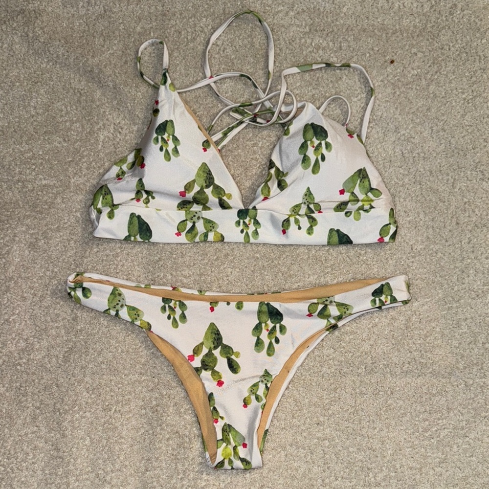 Cactus Print Bikini Set